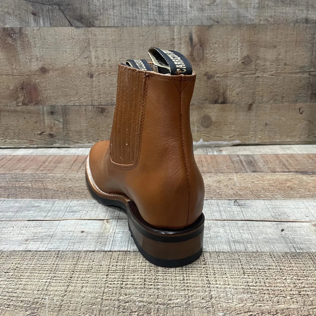 Men's Cowboy Pull On Ankle–Round Boots Rubber Sole Est. 250 Honey - OriginalWestern.com