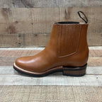 Men's Cowboy Pull On Ankle–Round Boots Rubber Sole Est. 250 Honey - OriginalWestern.com