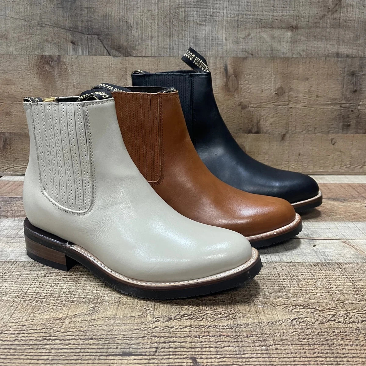 Men's Cowboy Pull On Ankle–Round Boots Rubber Sole Est. 250 Honey - OriginalWestern.com