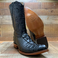 Men's Cowboy Western Exotic Cocodrile Print Pinted Toe Boot Est. 097 Black - OriginalWestern.com