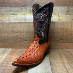 Men's Cowboy Western Exotic Cocodrile Print Pinted Toe Boot Est. 097 Cognac - OriginalWestern.com