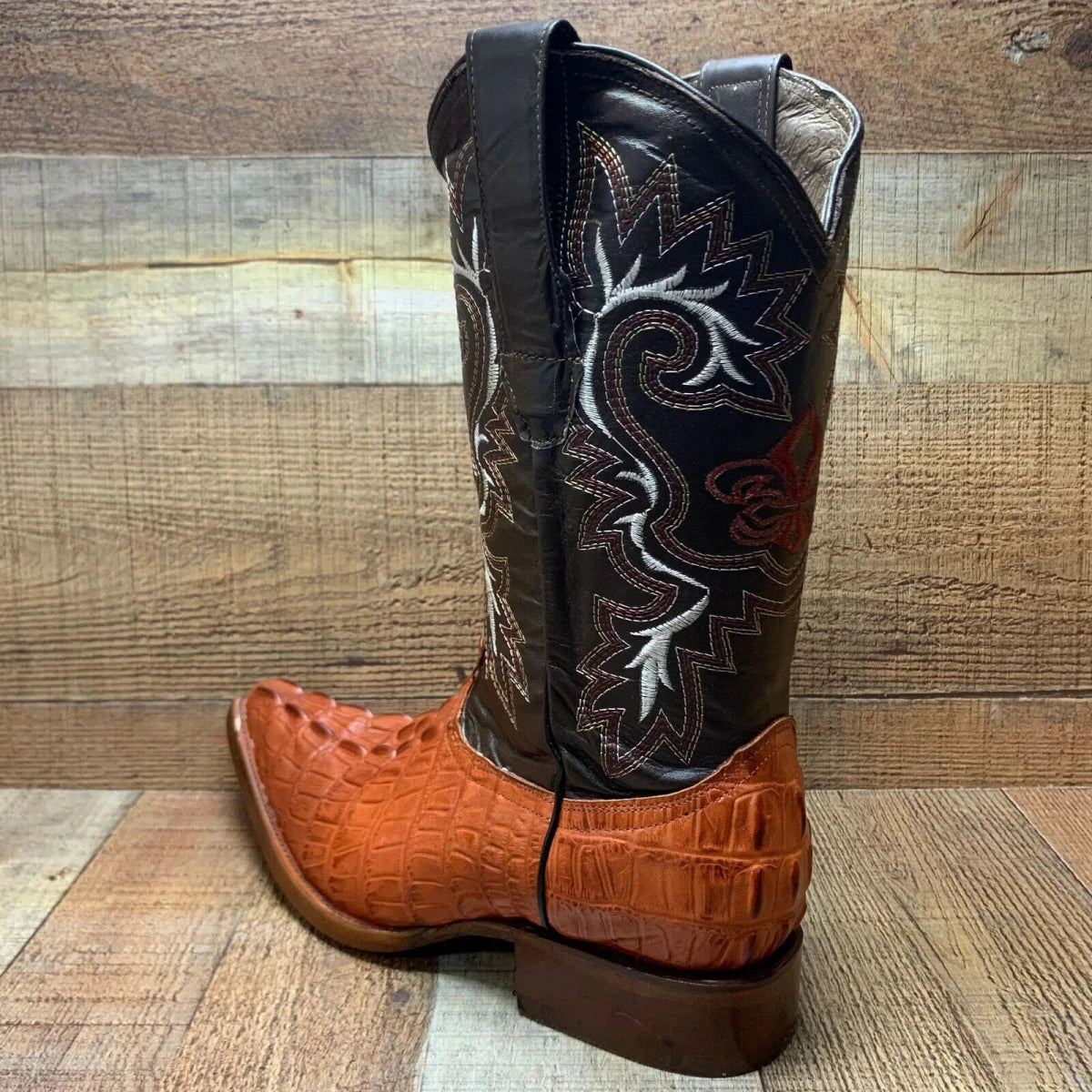 Men's Cowboy Western Exotic Cocodrile Print Pinted Toe Boot Est. 097 Cognac - OriginalWestern.com