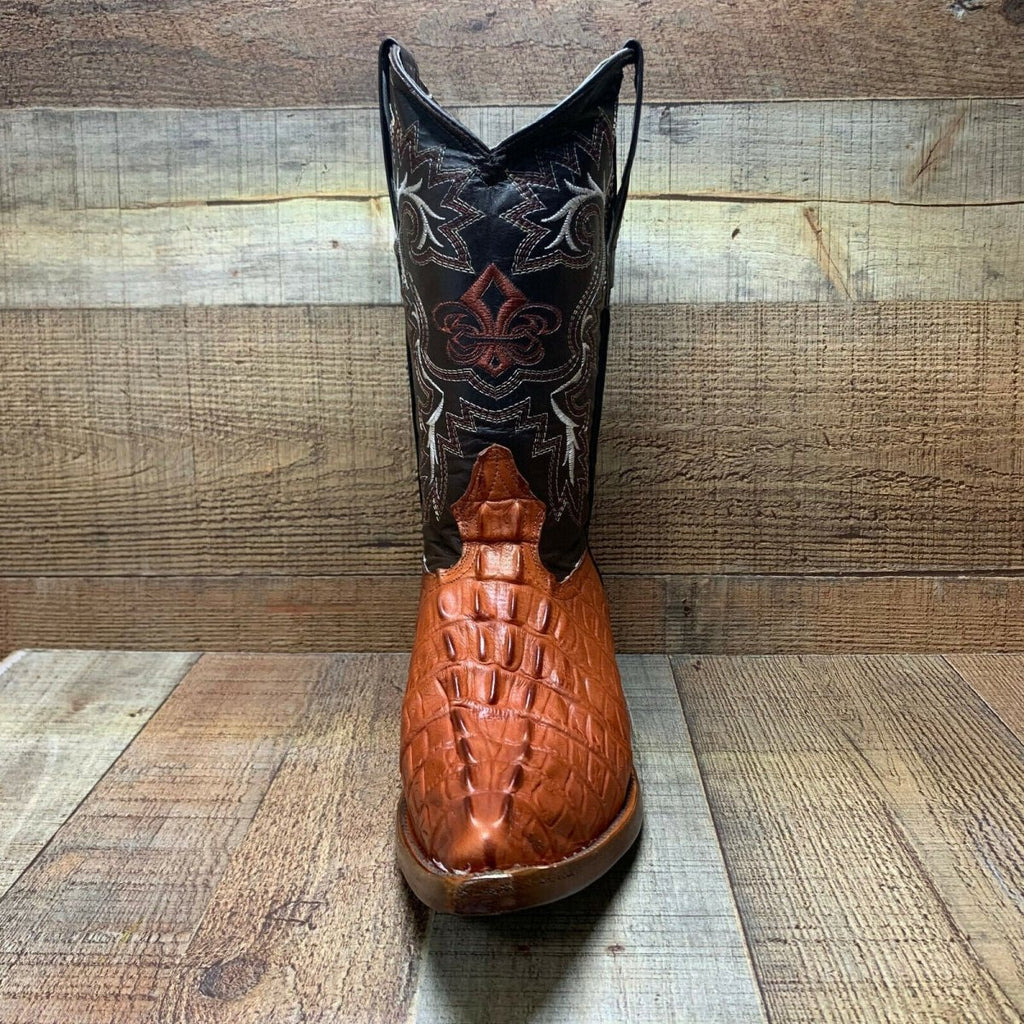 Men's Cowboy Western Exotic Cocodrile Print Pinted Toe Boot Est. 097 Cognac - OriginalWestern.com