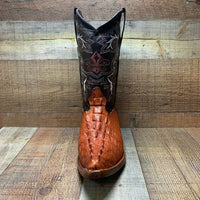 Men's Cowboy Western Exotic Cocodrile Print Pinted Toe Boot Est. 097 Cognac - OriginalWestern.com