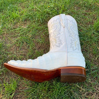 Men's Cowboy Western Exotic Cocodrile Print Pinted Toe Boot Est. 097 White - OriginalWestern.com