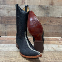 Men's Cowboy Western Exotic Stingay Print Pointed Toe Boot Est. 097 Black - OriginalWestern.com