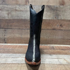 Men's Cowboy Western Exotic Stingay Print Pointed Toe Boot Est. 097 Black - OriginalWestern.com