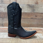 Men's Cowboy Western Exotic Stingay Print Pointed Toe Boot Est. 097 Black - OriginalWestern.com