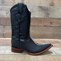 Men's Cowboy Western Exotic Stingay Print Pointed Toe Boot Est. 097 Black - OriginalWestern.com