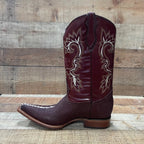 Men's Cowboy Western Exotic Stingay Print Pointed Toe Boot Est. 097 Wine - OriginalWestern.com