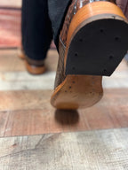 Men's Cowboy Western Hand Tooled Square Toe Boot Est 697 Brown - OriginalWestern.com