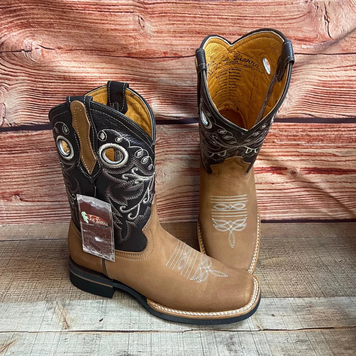 Men's Cowboy Western Leather Square Toe Boots Est. 700 Honey - OriginalWestern.com