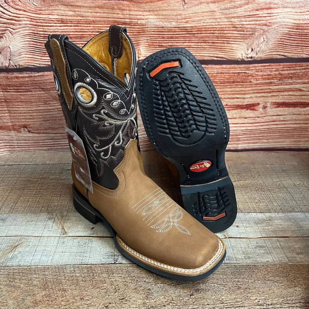 Men's Cowboy Western Leather Square Toe Boots Est. 700 Honey - OriginalWestern.com