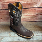 Men's Cowboy Western Leather Square Toe Boots Est. 700 Mocha - OriginalWestern.com