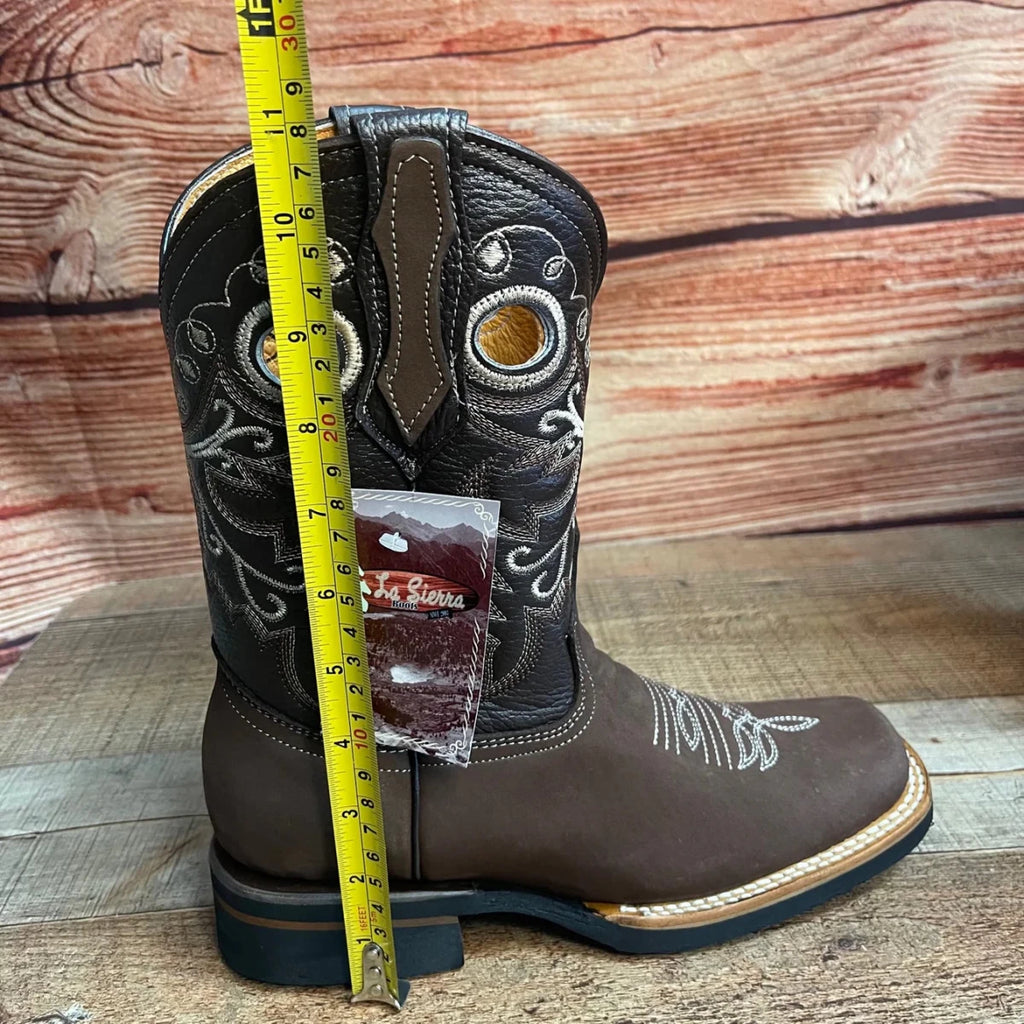 Men's Cowboy Western Leather Square Toe Boots Est. 700 Mocha - OriginalWestern.com