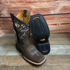 Men's Cowboy Western Leather Square Toe Boots Est. 700 Mocha - OriginalWestern.com