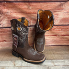 Men's Cowboy Western Leather Square Toe Boots Est. 700 Mocha - OriginalWestern.com