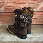 Men's Cowboy Western Leather Square Toe Boots Est. 700 Mocha - OriginalWestern.com