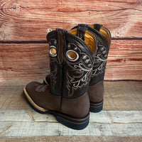 Men's Cowboy Western Leather Square Toe Boots Est. 700 Mocha - OriginalWestern.com