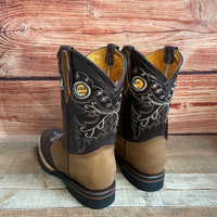 Men's Cowboy Western Leather Square Toe Boots Est. 700 Mocha/Miel - OriginalWestern.com