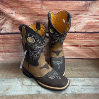 Men's Cowboy Western Leather Square Toe Boots Est. 700 Mocha/Miel - OriginalWestern.com