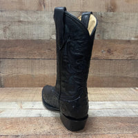 Men's Cowboy Western Ostrich Printed Pointed Boots Est. 099 Black - OriginalWestern.com