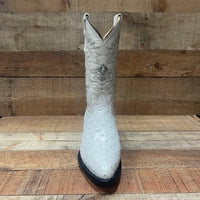 Men's Cowboy Western Ostrich Printed Pointed Boots Est. 099 Bone - OriginalWestern.com