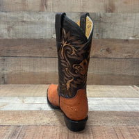Men's Cowboy Western Ostrich Printed Pointed Boots Est. 099 Cognac - OriginalWestern.com