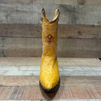 Men's Cowboy Western Ostrich Printed Pointed Boots Est. 099 Mango - OriginalWestern.com