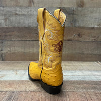 Men's Cowboy Western Ostrich Printed Pointed Boots Est. 099 Mango - OriginalWestern.com