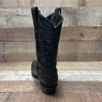Men's Crocodile Print Leather Cowboy Boots Est. 099 Black - OriginalWestern.com