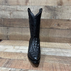 Men's Crocodile Print Leather Cowboy Boots Est. 099 Black - OriginalWestern.com