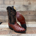 Men's Crocodile Print Leather Cowboy Boots Est. 099 Cognac - OriginalWestern.com