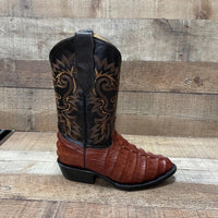 Men's Crocodile Print Leather Cowboy Boots Est. 099 Cognac - OriginalWestern.com