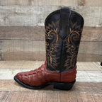 Men's Crocodile Print Leather Cowboy Boots Est. 099 Cognac - OriginalWestern.com