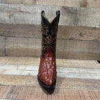 Men's Crocodile Print Leather Cowboy Boots Est. 099 Cognac - OriginalWestern.com