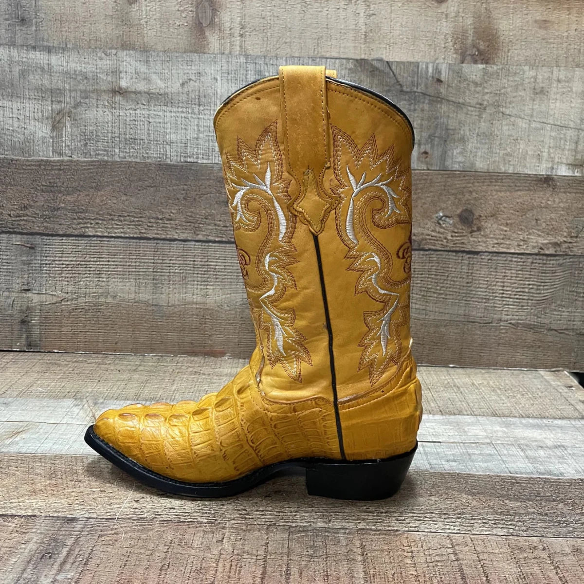 Men's Crocodile Print Leather Cowboy Boots Est. 099 Mango - OriginalWestern.com