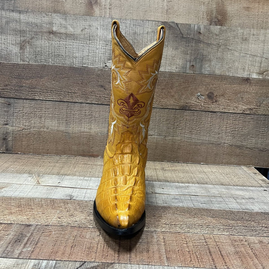 Men's Crocodile Print Leather Cowboy Boots Est. 099 Mango - OriginalWestern.com