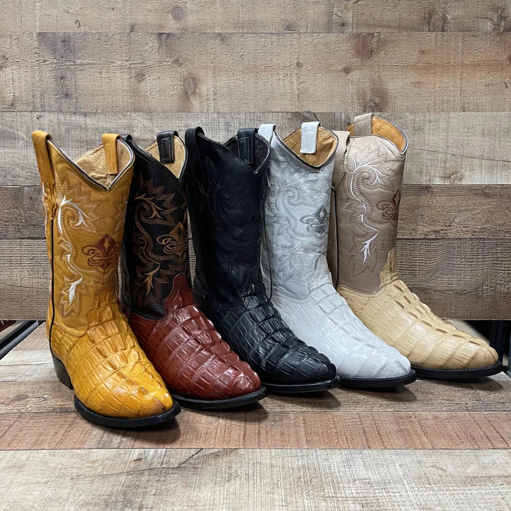Men's Crocodile Print Leather Cowboy Boots Est. 099 Orix - OriginalWestern.com