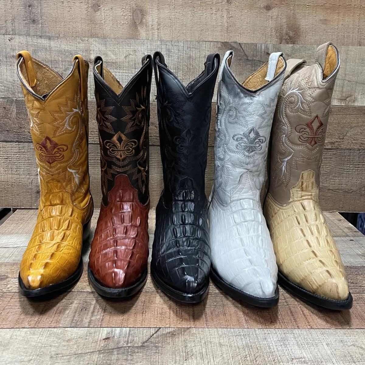 Men's Crocodile Print Leather Cowboy Boots Est. 099 Orix - OriginalWestern.com