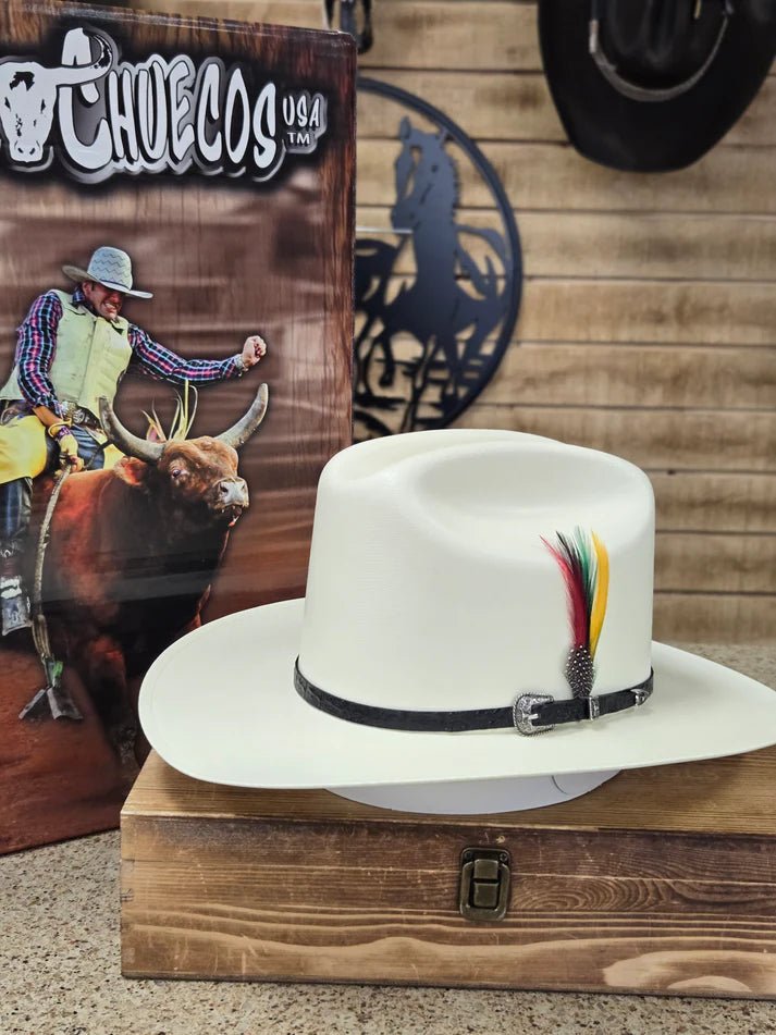 Men's Cuernos Chuecos Virgen de Guadalupe 5,000X Sinaloa Style Cowboy Straw Hat - OriginalWestern.com