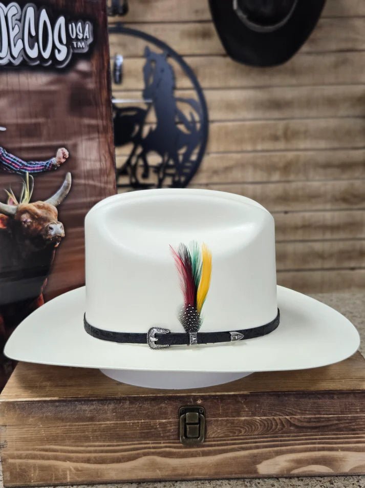 Men's Cuernos Chuecos Virgen de Guadalupe 5,000X Sinaloa Style Cowboy Straw Hat - OriginalWestern.com