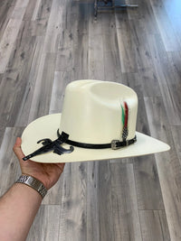 Men's Cuernos Chuecos Virgen de Guadalupe 5,000X Sinaloa Style Cowboy Straw Hat - OriginalWestern.com