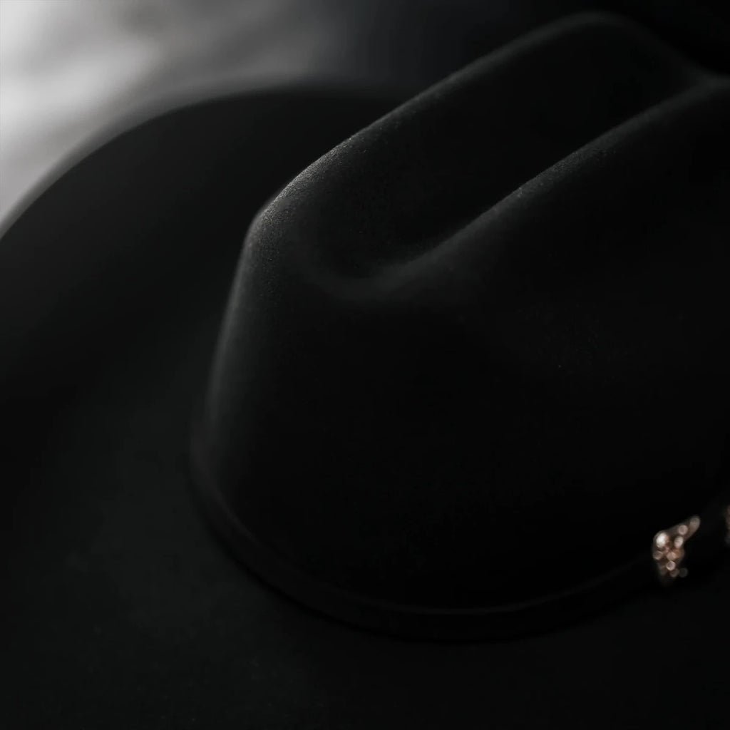 Men’s "El Jefe" 100X Luxury Handcrafted Western Cowboy Beaver Fur Felt Hat - Black - OriginalWestern.com