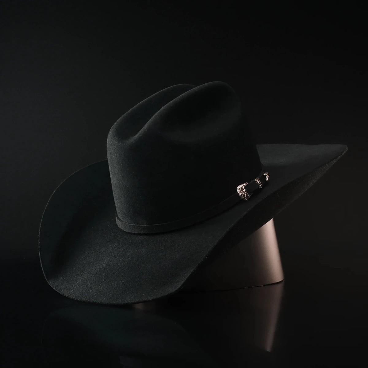 Men’s "El Jefe" 100X Luxury Handcrafted Western Cowboy Beaver Fur Felt Hat - Black - OriginalWestern.com