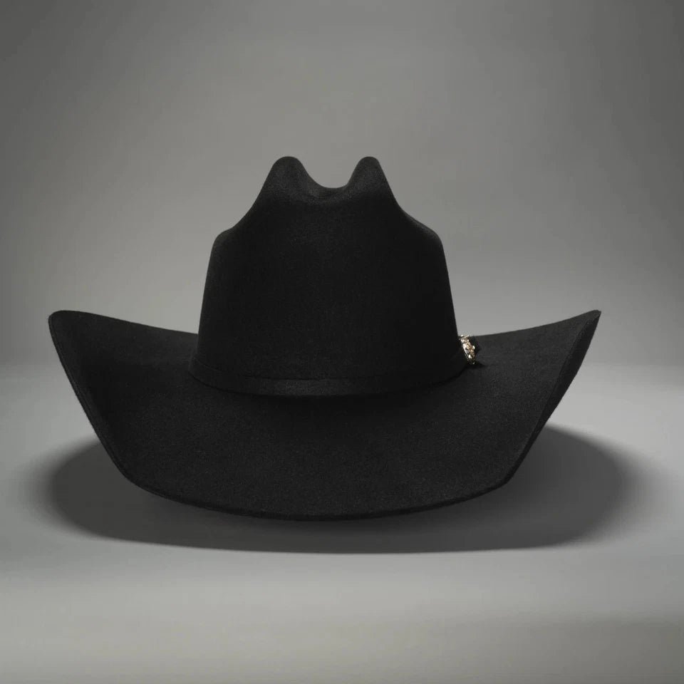 Men’s "El Jefe" 100X Luxury Handcrafted Western Cowboy Beaver Fur Felt Hat - Black - OriginalWestern.com