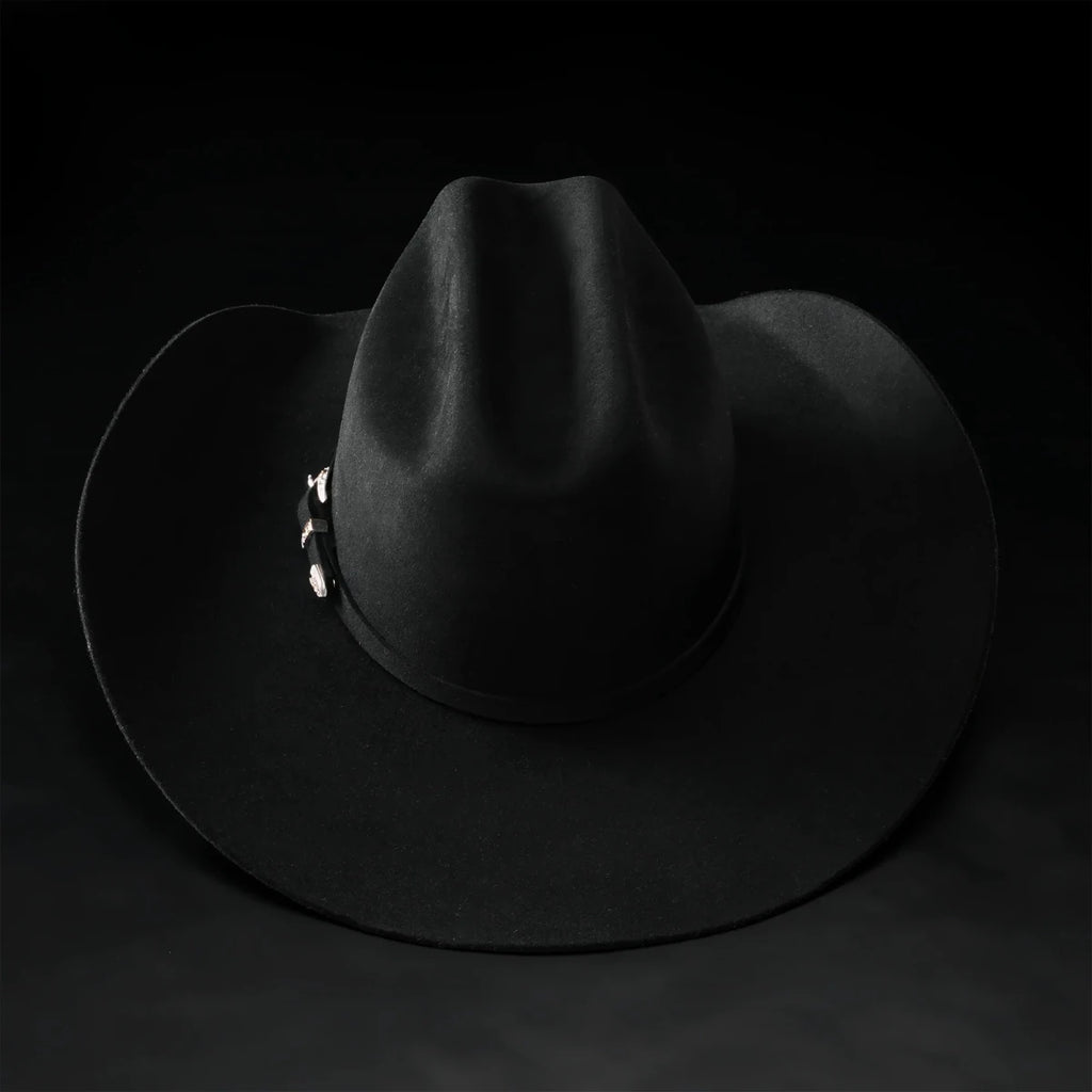 Men’s "El Jefe" 100X Luxury Handcrafted Western Cowboy Beaver Fur Felt Hat - Black - OriginalWestern.com