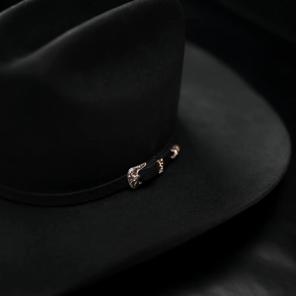 Men’s "El Jefe" 100X Luxury Handcrafted Western Cowboy Beaver Fur Felt Hat - Black - OriginalWestern.com
