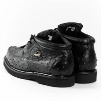 Men's Exotic Caiman and Ostrich Skin Print Casual Shoes - Black - OriginalWestern.com