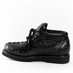 Men's Exotic Caiman and Ostrich Skin Print Casual Shoes - Black - OriginalWestern.com